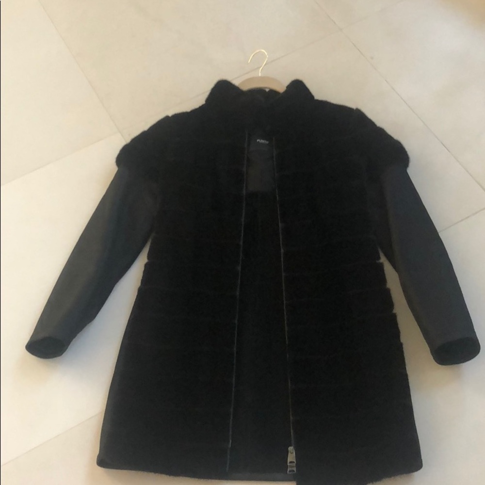 Mink and leather coat